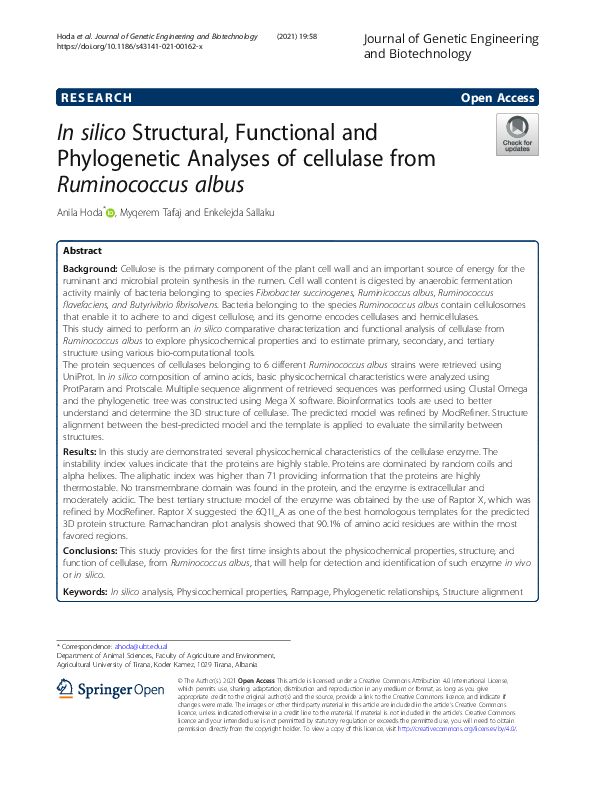 (PDF) In silico Structural, Functional and Phylogenetic Analyses of ...