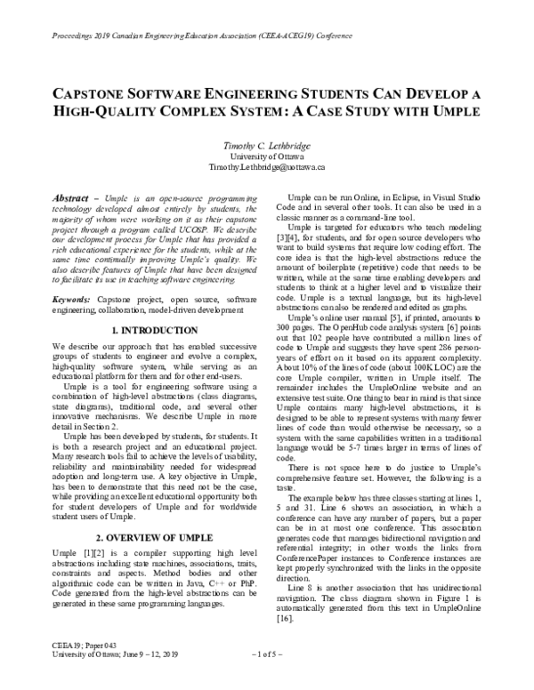(PDF) Capstone Software Engineering Students Can Develop a High-Quality ...