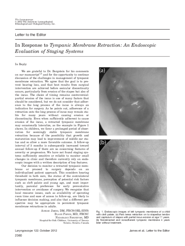 (PDF) In response to Tympanic membrane retraction: an endoscopic ...