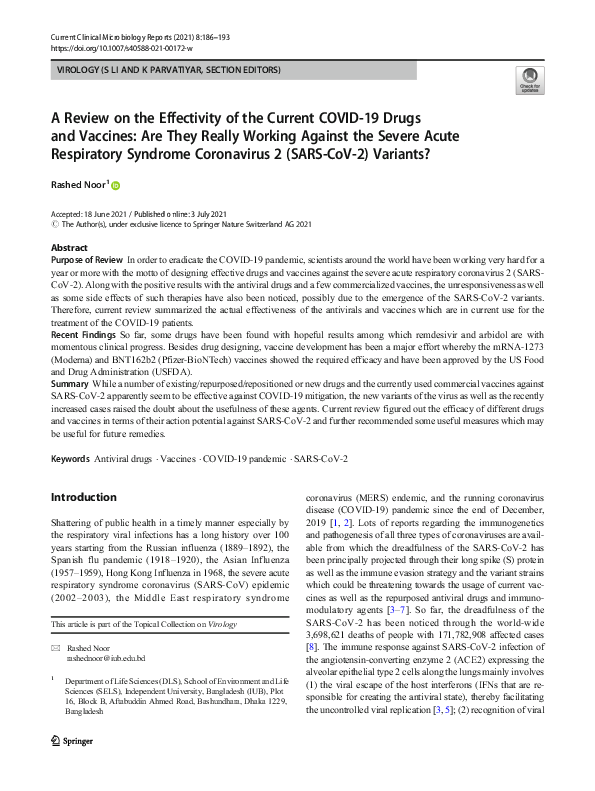 (PDF) A Review on the Effectivity of the Current COVID-19 Drugs and ...