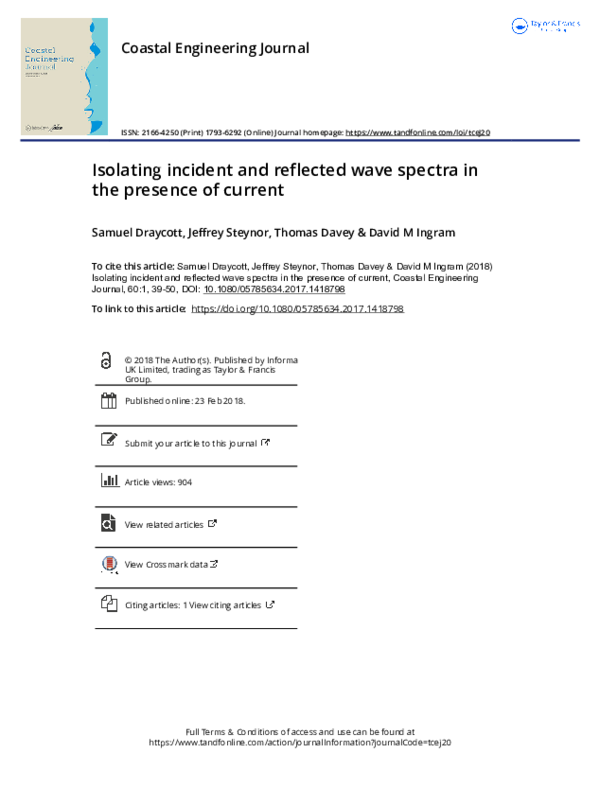 (PDF) Isolating incident and reflected wave spectra in the presence of ...