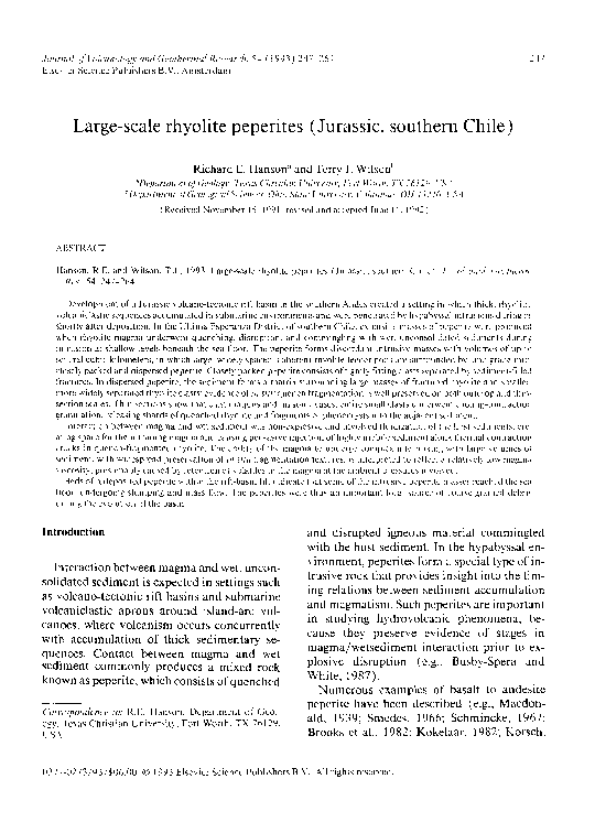 (PDF) Large-scale rhyolite peperites (Jurassic, southern Chile)