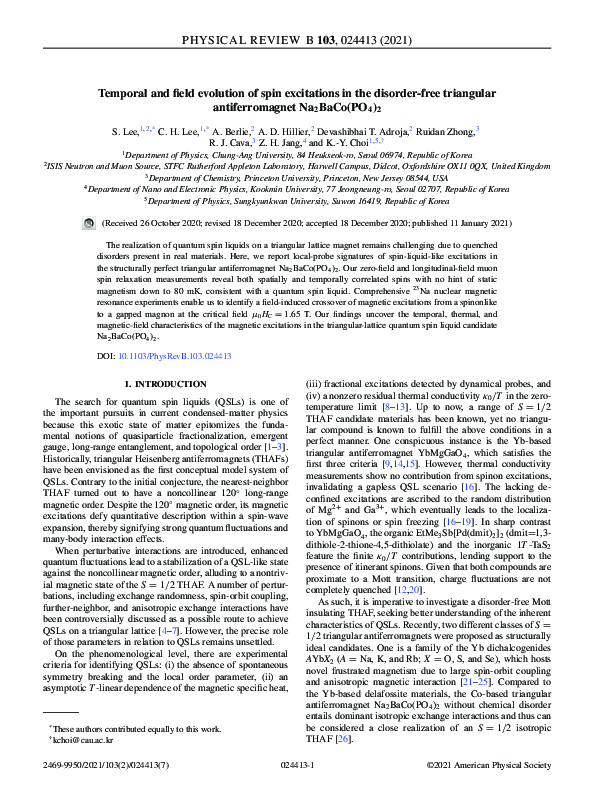 (PDF) Temporal and field evolution of spin excitations in the disorder ...