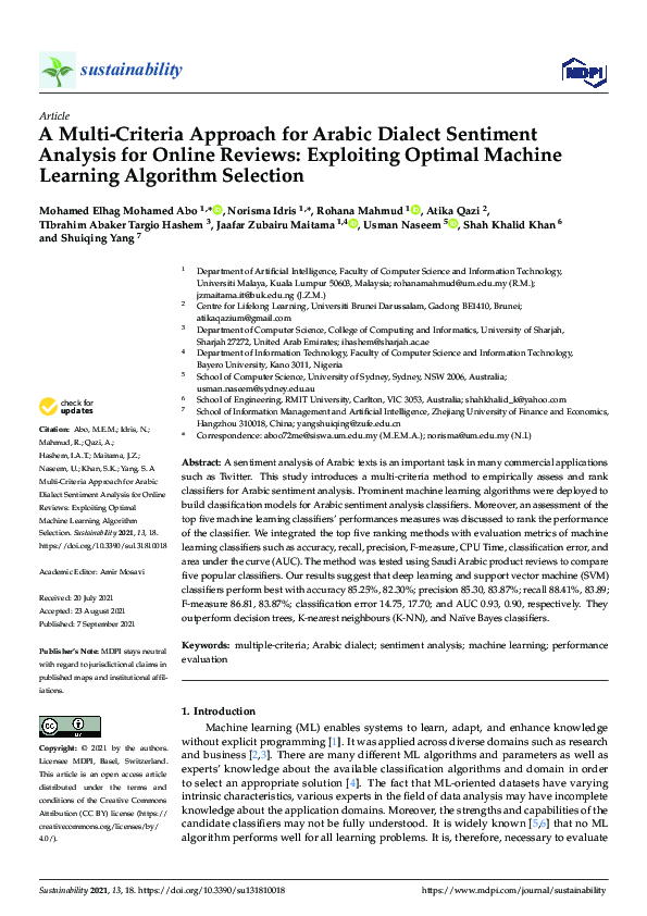 (PDF) A Multi-Criteria Approach for Arabic Dialect Sentiment Analysis ...
