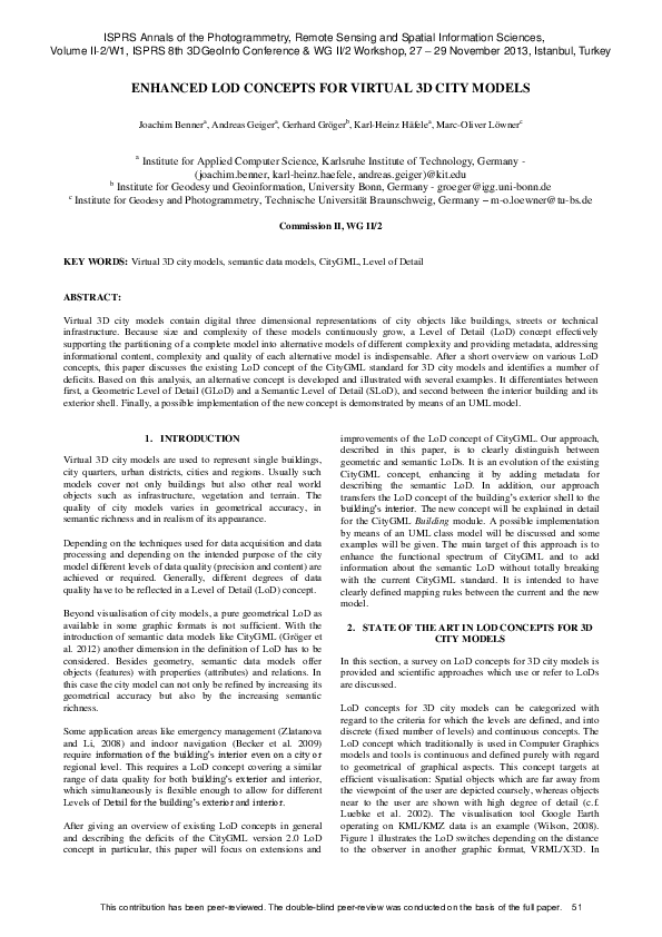 (PDF) Enhanced LoD concepts for virtual 3D city models