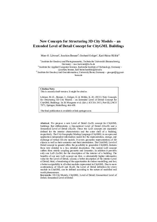 (PDF) New concepts for structuring 3D city models - An extended level ...
