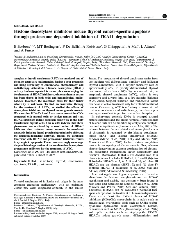 (PDF) Histone deacetylase inhibitors induce thyroid cancer-specific ...