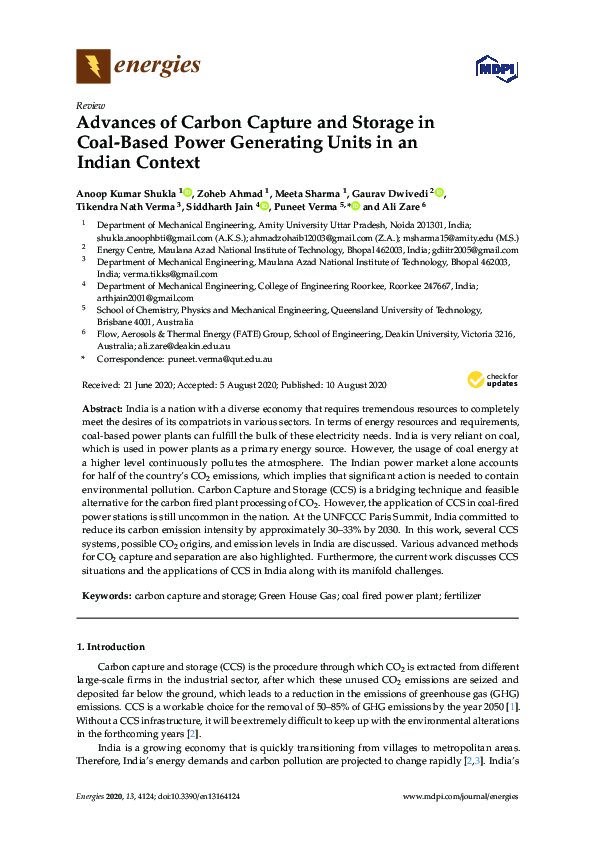 (PDF) Advances of Carbon Capture and Storage in Coal-Based Power ...