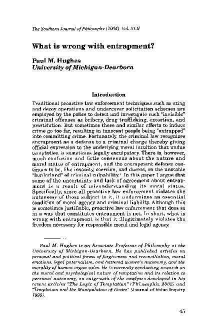 (PDF) What is wrong with entrapment?