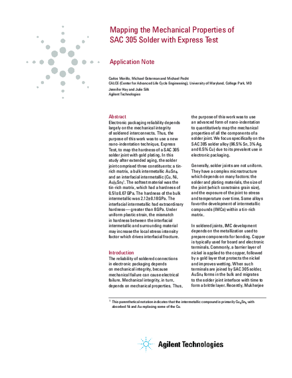 (PDF) Mapping the Mechanical Properties of SAC 305 Solder with Express ...