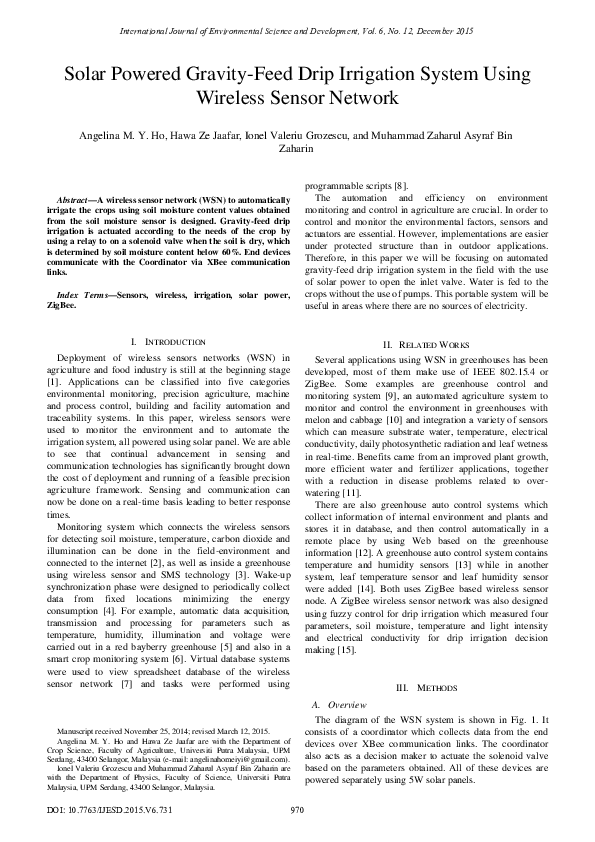 (PDF) Solar Powered Gravity-Feed Drip Irrigation System Using Wireless ...