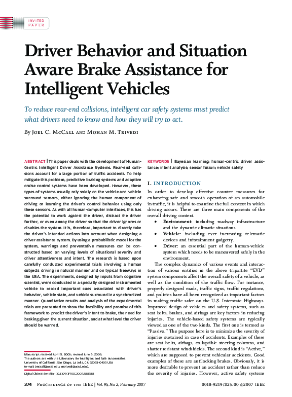 (PDF) Driver Behavior and Situation Aware Brake Assistance for ...