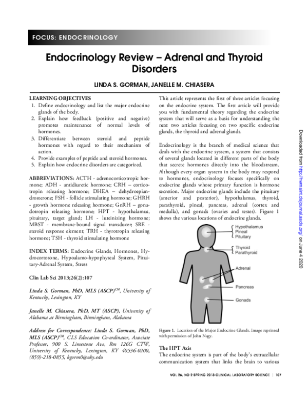 (PDF) Endocrinology review - adrenal and thyroid disorders