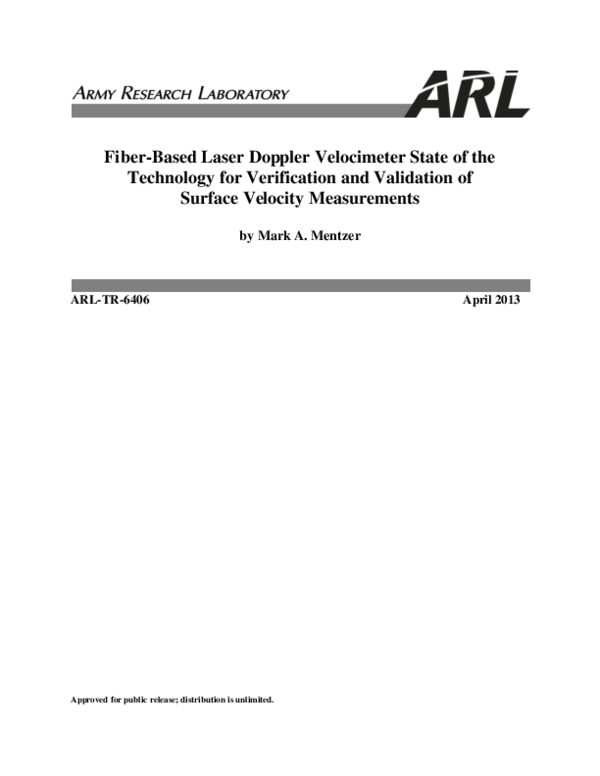 (PDF) Fiber-Based Laser Doppler Velocimeter State of the Technology for ...