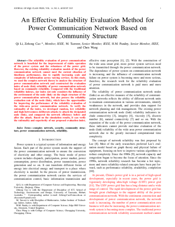 (PDF) An Effective Reliability Evaluation Method for Power ...