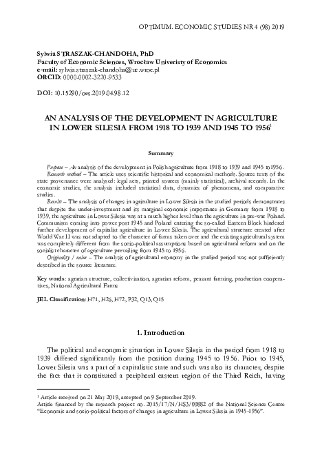 (PDF) An analysis of the development in agriculture in Lower Silesia ...