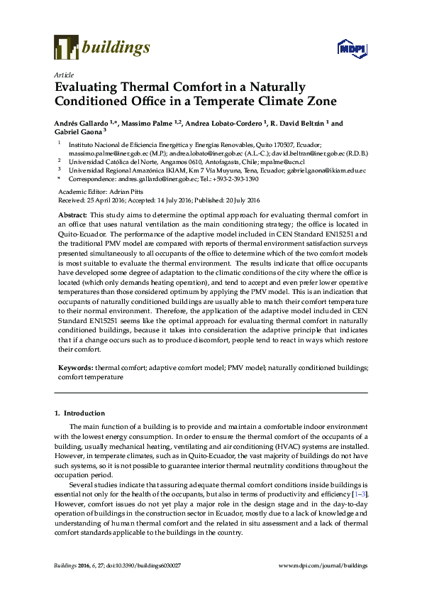 (PDF) Evaluating Thermal Comfort in a Naturally Conditioned Office in a ...