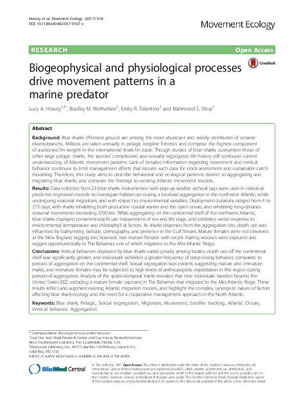 (PDF) Biogeophysical and physiological processes drive movement ...
