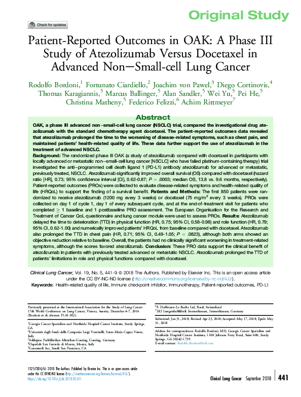 (PDF) Patient-Reported Outcomes in OAK: A Phase III Study of ...