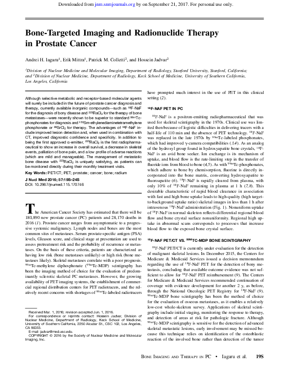 (PDF) Bone-Targeted Imaging and Radionuclide Therapy in Prostate Cancer