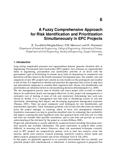 (PDF) A Fuzzy Comprehensive Approach for Risk Identification and ...