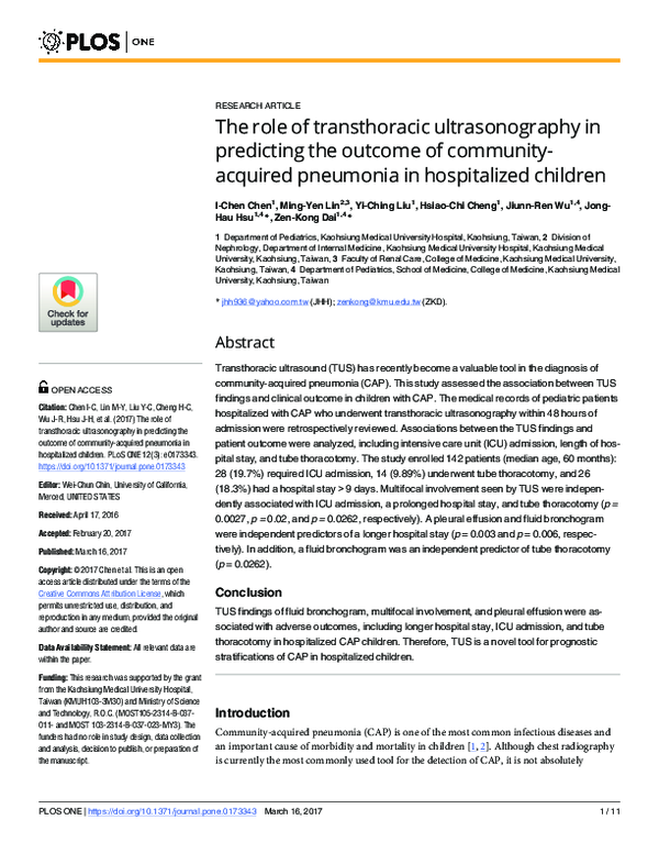 (PDF) The role of transthoracic ultrasonography in predicting the ...