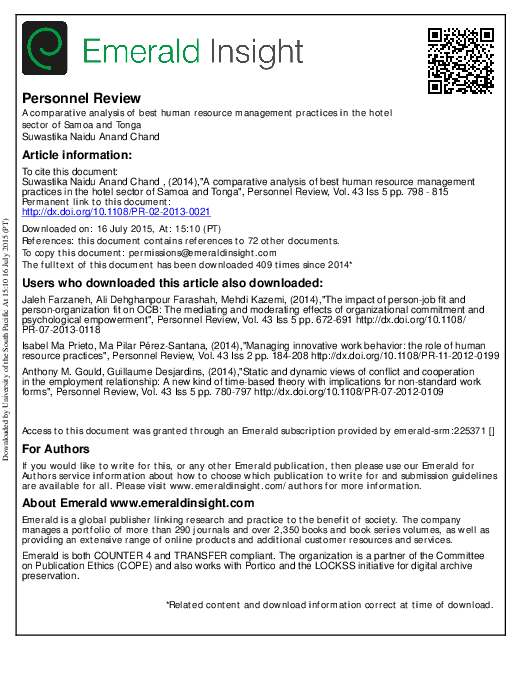 (PDF) A comparative analysis of best human resource management ...
