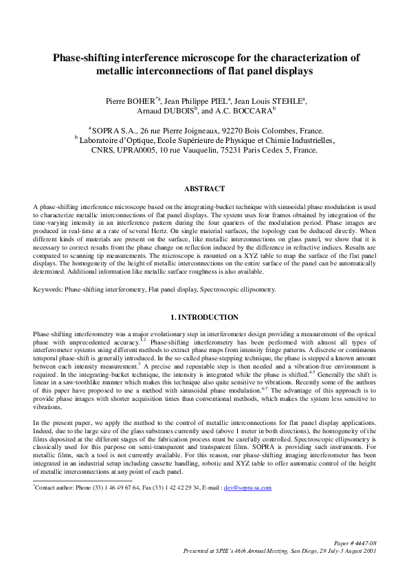 (PDF) Phase-shifting interference microscope for the characterization ...