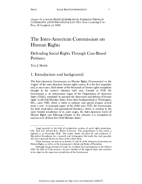(PDF) The Inter-American Commission on Human Rights: Defending Social ...