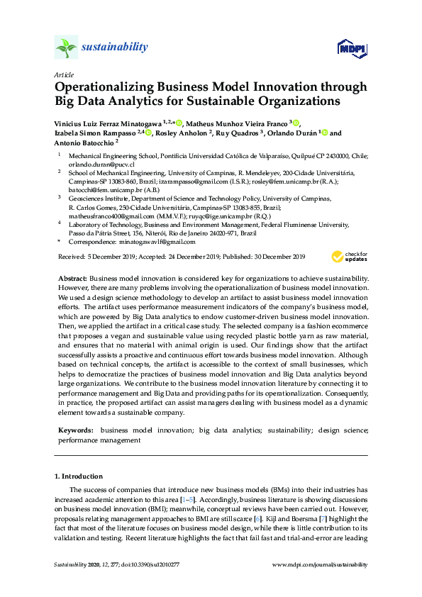 (PDF) Operationalizing Business Model Innovation through Big Data ...