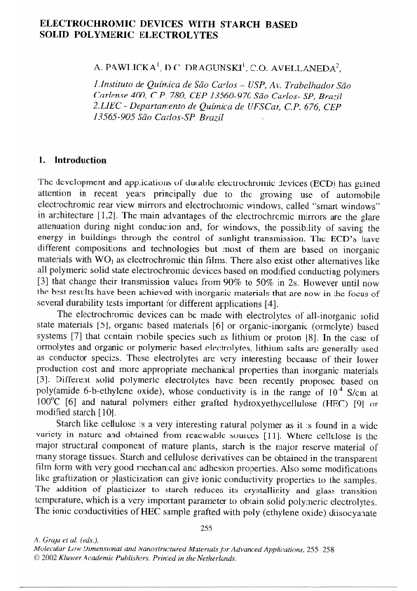 (PDF) Electrochromic Devices with Starch Based Solid Polymeric Electrolytes