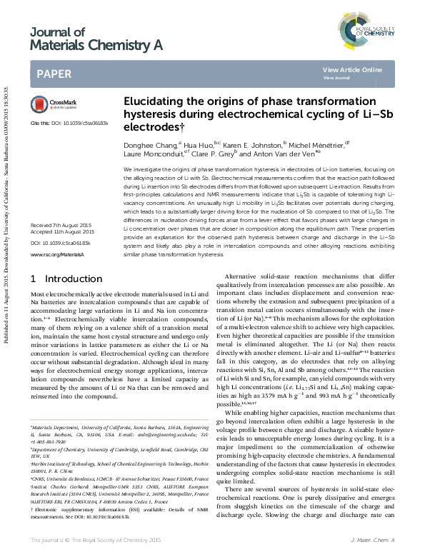 (PDF) Elucidating the origins of phase transformation hysteresis during ...