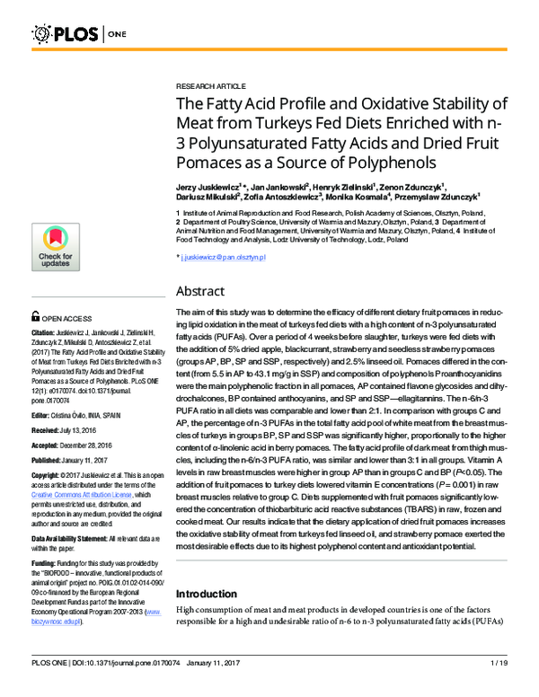 (PDF) The Fatty Acid Profile and Oxidative Stability of Meat from ...