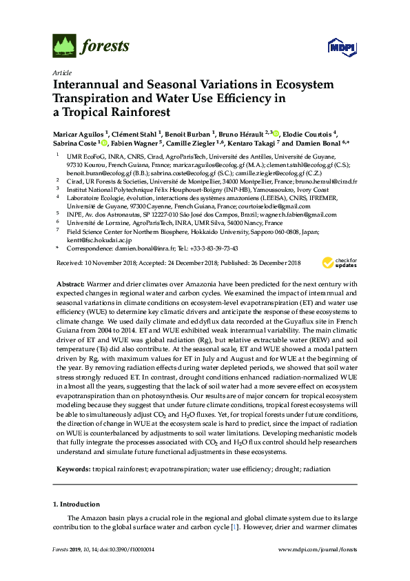 (PDF) Interannual and Seasonal Variations in Ecosystem Transpiration ...