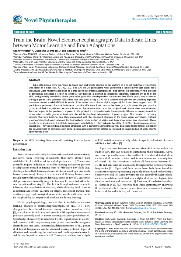 (PDF) Posttask Effects on EEG Brain Activity Differ for Various