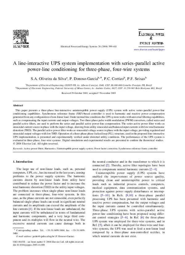 (PDF) A line-interactive UPS system implementation with series-parallel ...