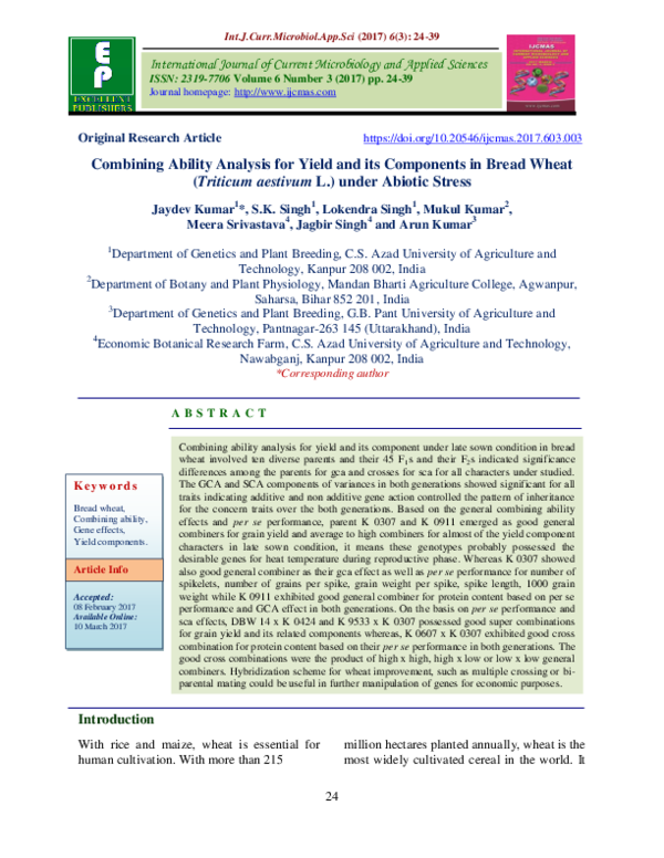 (PDF) Combining Ability Analysis for Yield and its Components in Tomato ...