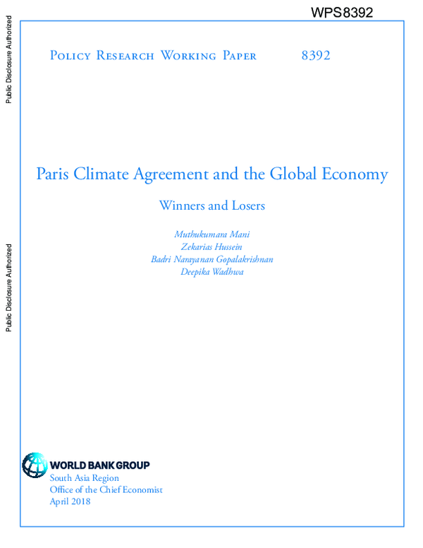 (PDF) Paris Climate Agreement and the Global Economy: Winners and Losers