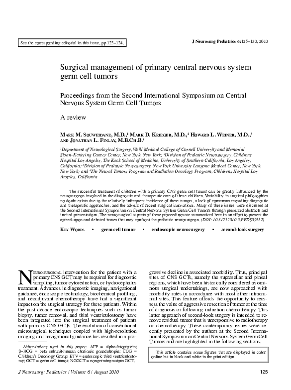 (PDF) Surgical management of primary central nervous system germ cell ...