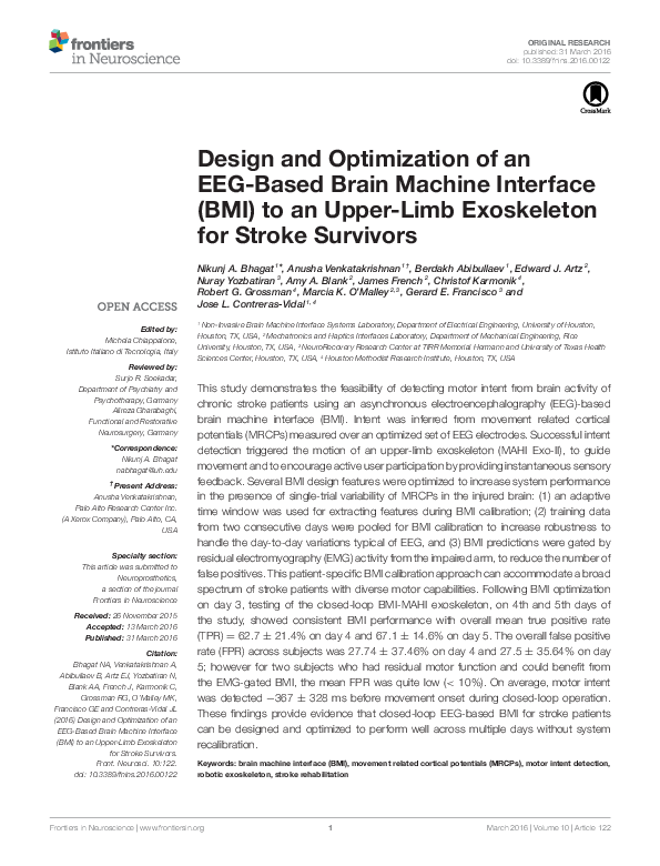 (PDF) Design and Optimization of an EEG-Based Brain Machine Interface ...