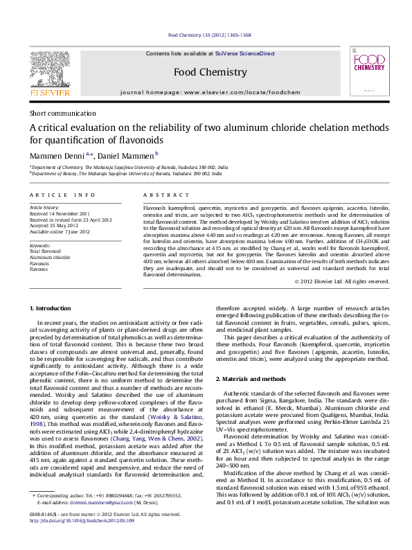 (PDF) A critical evaluation on the reliability of two aluminum chloride