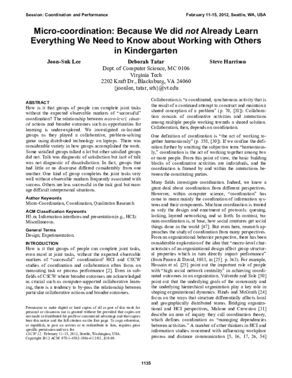 (PDF) Micro-coordination