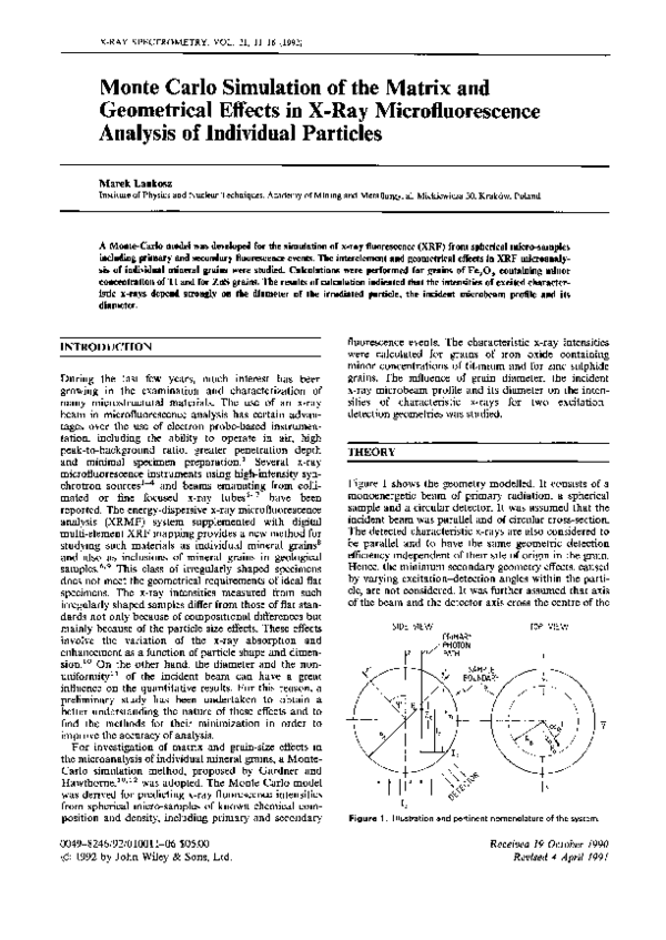 (PDF) Monte Carlo simulation of the matrix and geometrical effects in x ...