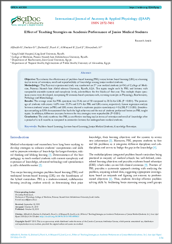 (PDF) Effect of Teaching Strategies on Academic Performance of Junior ...