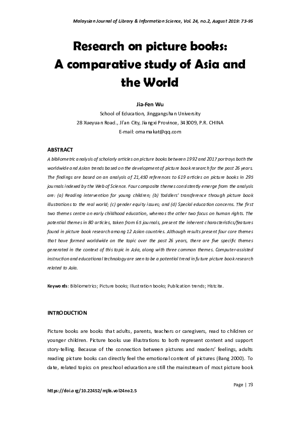(PDF) Research on picture books: A comparative study of Asia and the World