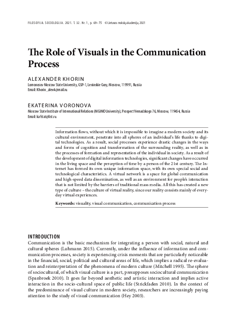 (PDF) The Role of Visuals in the Communication Process