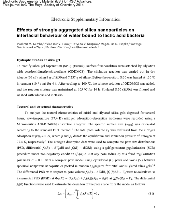(PDF) Effects of strongly aggregated silica nanoparticles on ...