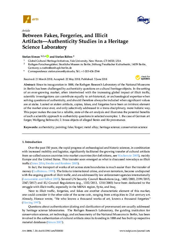 (PDF) Between Fakes, Forgeries, and Illicit Artifacts—Authenticity ...