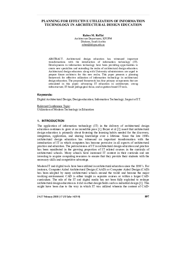 (PDF) Planning for Effective Utilization of Information Technology in ...