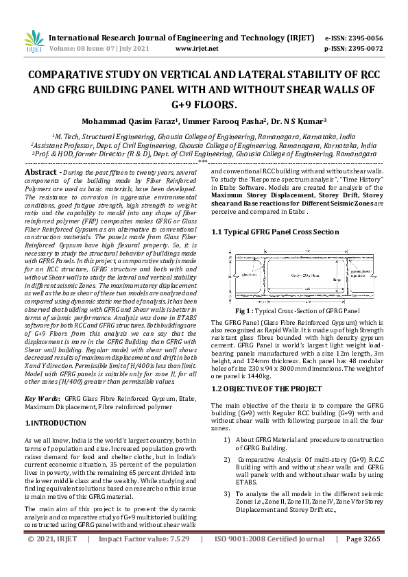 (PDF) IRJET- COMPARATIVE STUDY ON VERTICAL AND LATERAL STABILITY OF RCC ...
